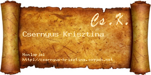 Csernyus Krisztina névjegykártya