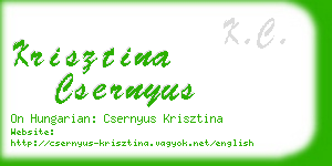 krisztina csernyus business card